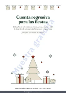 Cuenta regresiva para las fiestas — Cuenta regresiva para las fiestas — 24 tarjetas de actividades en familia para imprimir (calendario de Adviento)