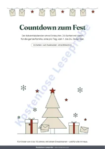 Countdown zum Fest — Countdown zum Fest — Adventskalender mit 24 Aktivitätskarten für die Familie zum Ausdrucken