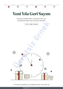 Yeni Yıla Geri Sayım — Yeni yıla geri sayım — aile için 24 etkinlik kartı, yazdırılabilir