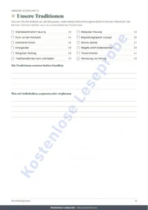 Unsere Traditionen — Hochzeitsplaner — PDF zum Ausdrucken und Budget-Tabelle, für jede Tradition