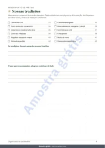 Nossas tradições — Organizador de casamento — planner em PDF e planilha de orçamento, qualquer que seja a sua tradição