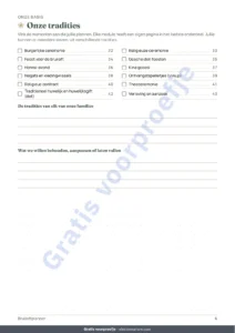 Onze tradities — Bruiloftplanner — PDF om te printen en budgetwerkmap, voor elke traditie