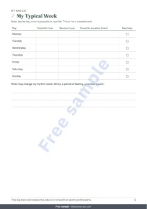 My Typical Week — My Session Log — 12-week journal for walking, running and gym sessions, printable PDF