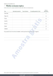 Minha semana típica — Meu diário de treinos — caderno de 12 semanas (caminhada, corrida, academia), PDF para imprimir