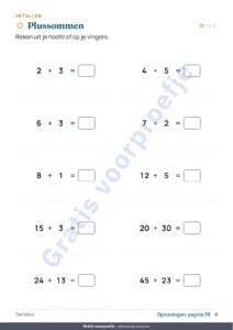 Plussommen — Mijn vakantieschrift — getallen, logica, dagboek en natuur, 6-9 jaar (pdf om te printen en tabletversie)
