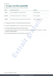 Ce que veut dire équitable — Le grand ménage avant la fête — planning de 4 semaines et partage équitable des tâches de 2 à 6 personnes (PDF à imprimer)