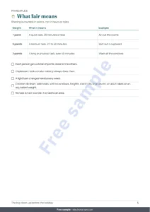 What fair means — The big clean-up before the holiday — 4-week cleaning planner with a fair task rotation for 2 to 6 people (printable PDF)
