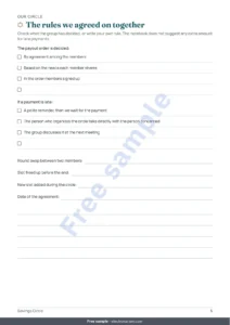 The rules we agreed on together — Savings Circle — susu, pardner and committee tracker: spreadsheet and printable PDF notebook (works with Excel, Google Sheets and LibreOffice)