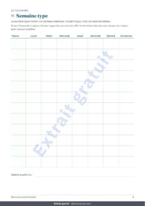 Semaine type — Cours particuliers — classeur des élèves, séances et paiements + carnet PDF à imprimer (Excel, Google Sheets et LibreOffice)