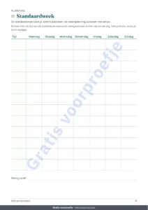 Standaardweek — Privélessen & bijles — werkmap voor leerlingen, lessen en betalingen + PDF-boekje om te printen (Excel, Google Sheets en LibreOffice)