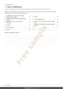 Our traditions — Before Baby — printable arrival planner and budget workbook, whatever your tradition