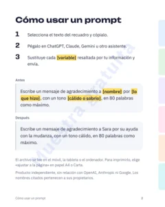 Cómo usar un prompt — Guía de conversación IA