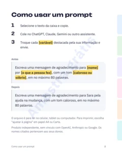Como usar um prompt — Guia de conversação IA