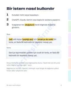 Bir istem nasıl kullanılır — Yapay Zekâ Konuşma Kılavuzu
