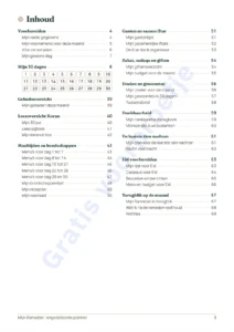 Inhoud — Mijn Ramadan — Ongedateerde planner voor 30 dagen