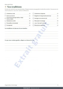 Nos traditions — Organisateur de mariage — carnet PDF et classeur de budget, quelle que soit votre tradition