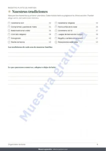 Nuestras tradiciones — Organizador de boda — planificador PDF y hoja de cálculo de presupuesto, sea cual sea su tradición