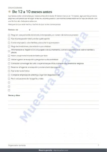 De 12 a 10 meses antes — Organizador de boda — planificador PDF y hoja de cálculo de presupuesto, sea cual sea su tradición