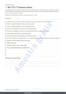 De 12 a 10 meses antes — Organizador de casamento — planner em PDF e planilha de orçamento, qualquer que seja a sua tradição