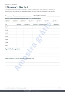 Semana 1: dias 1 a 7 — Meu diário de idioma — 90 dias de estudo e vocabulário, para qualquer idioma (PDF para imprimir)
