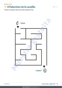 El laberinto de la semilla — Mi cuaderno de vacaciones — números, lógica, diario y naturaleza, 6-9 años (PDF para imprimir y versión para tableta)
