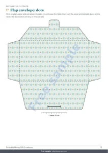 Flap envelope: dots — Printable Money Gift Envelopes — 4 no-glue fold templates with slip-in cards and name labels (PDF, A4 and US Letter)