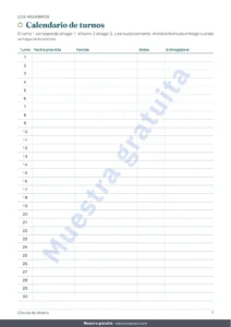 Calendario de turnos — Círculo de ahorro — el registro de tu tanda entre personas de confianza: hoja de cálculo y libreta PDF (compatible con Excel, Google Sheets y LibreOffice)