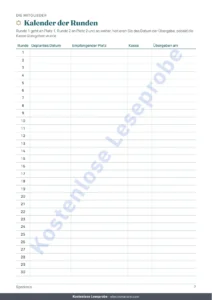 Kalender der Runden — Sparkreis — das Register Ihres Kreises unter Vertrauten: Tabelle und PDF-Heft (kompatibel mit Excel, Google Sheets und LibreOffice)