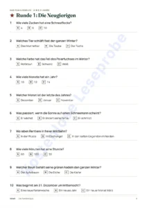 Runde 1: Die Neugierigen — Festliche Familienspiele — 12 Spiele zum Ausdrucken für Weihnachten und Silvester