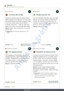 Cartões 1–4 — Contagem regressiva das festas — 24 cartões de atividades em família para imprimir (calendário do Advento, edição de verão)