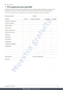 Presupuesto por partida — Organizador de boda — planificador PDF y hoja de cálculo de presupuesto, sea cual sea su tradición
