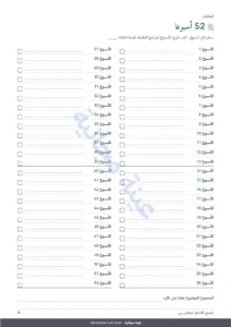 52 أسبوعا — تحدي الادخار — دفتر PDF للتعبئة والطباعة ومصنف يحسب لك، بعملتك (متوافق مع Excel وGoogle Sheets وLibreOffice)