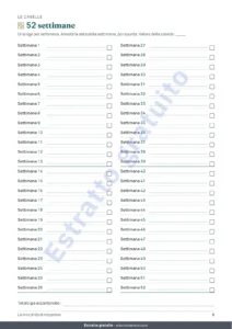 52 settimane — Sfida di risparmio — quaderno PDF da spuntare e foglio di calcolo che fa i conti, nella tua valuta (compatibile con Excel, Google Sheets e LibreOffice)
