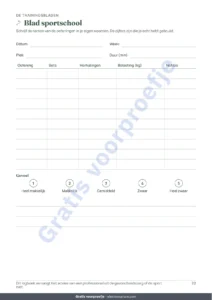 Blad sportschool — Mijn trainingslogboek — trainingsdagboek voor 12 weken (wandelen, hardlopen, sportschool), pdf om uit te printen