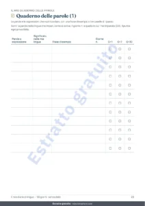 Quaderno delle parole (1) — Il mio diario di lingua — 90 giorni di apprendimento e vocabolario, per qualsiasi lingua (PDF da stampare)