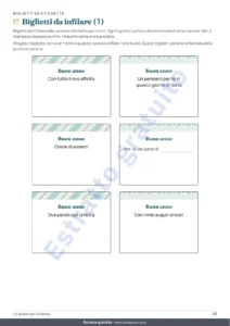 Biglietti da infilare (1) — Le buste per la festa — 4 modelli da stampare e piegare senza colla, con biglietti ed etichette (PDF A4 e Letter)