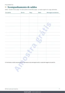 Acompanhamento de saldos — Aulas particulares — planilha de estudantes, aulas e pagamentos + caderno PDF para imprimir (Excel, Google Sheets e LibreOffice)