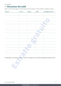 Situazione dei saldi — Lezioni private e ripetizioni — cartella di lavoro per lezioni, pagamenti e progressi + quaderno PDF da stampare (Excel, Google Sheets e LibreOffice)