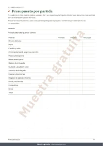 Presupuesto por partida — Antes del bebé — cuaderno para la llegada en PDF y hoja de cálculo de presupuesto, sea cual sea su tradición