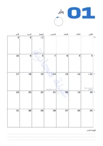 يناير — مسار الشمس 2027 — أساسي