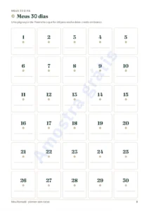 Os 30 dias — Meu Ramadã — Planner sem datas, 30 dias