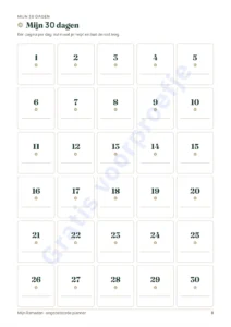 Alle 30 dagen — Mijn Ramadan — Ongedateerde planner voor 30 dagen