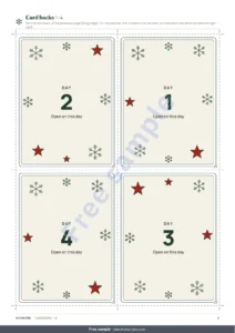 Card backs 1–4 — Holiday Countdown — 24 Printable Family Activity Cards (Advent Calendar)
