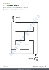 Laberinto fácil — Mi cuaderno de Ramadán — Juegos, dibujos para colorear y buenas acciones, 5-10 años