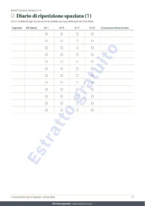 Diario di ripetizione spaziata (1) — Planner per il ripasso degli esami — piano a ritroso, ripetizione spaziata e schede da compilare (PDF non datato)