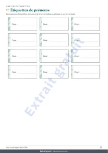 Étiquettes de prénoms — Les enveloppes de la fête — 4 gabarits à imprimer et plier sans colle, cartes et étiquettes (PDF A4 et Letter)