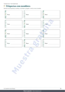 Etiquetas con nombres — Los sobres de la fiesta — 4 plantillas para imprimir y doblar sin pegamento, con tarjetas y etiquetas (PDF A4 y Letter)