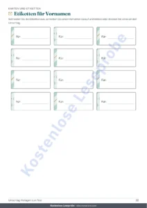 Etiketten für Vornamen — Umschlag-Vorlagen zum Fest — 4 Vorlagen zum Ausdrucken und Falten ohne Kleber, mit Karten und Etiketten (PDF A4 und Letter)