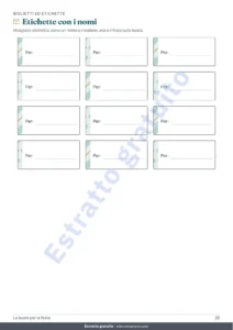 Etichette con i nomi — Le buste per la festa — 4 modelli da stampare e piegare senza colla, con biglietti ed etichette (PDF A4 e Letter)