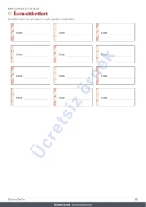 İsim etiketleri — Bayram Zarfları — yapıştırıcısız katlanan 4 bayram harçlığı zarfı şablonu, kartlar ve isim etiketleri (PDF, A4 ve Letter)